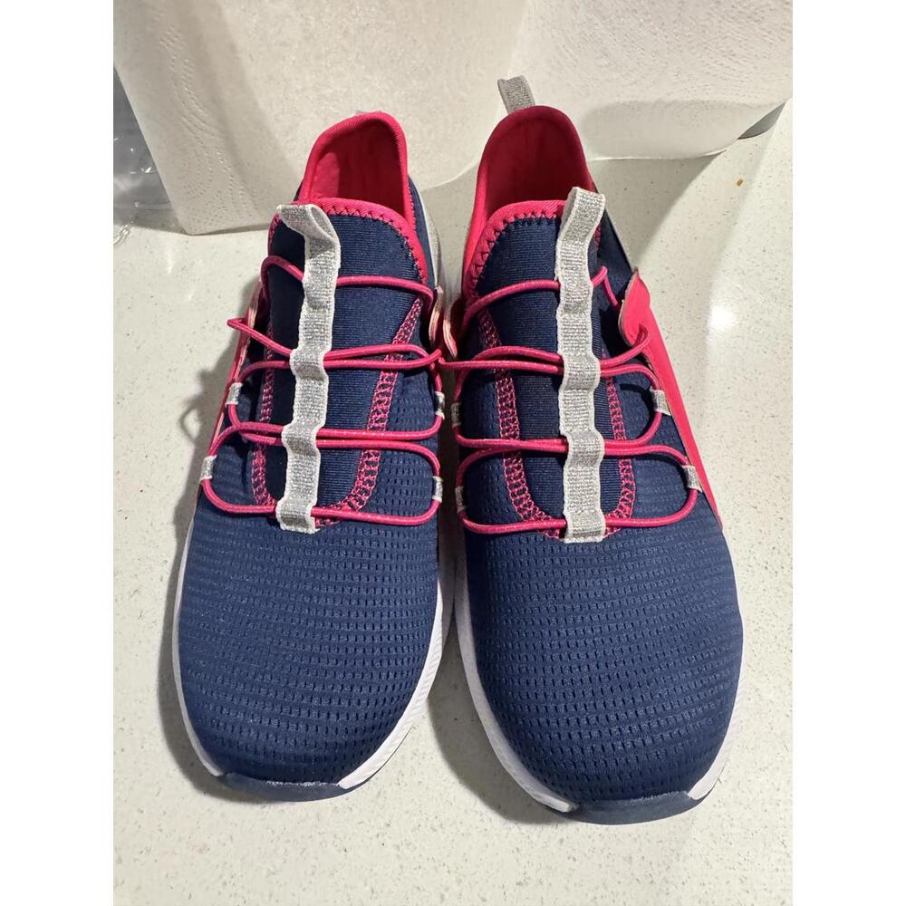Women Navy Blue and Pink Athletic Sneakers size 5